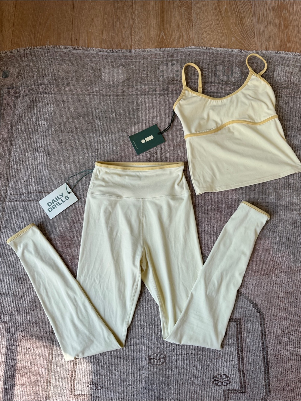 Daily Drills Butter Yellow Set NWT XS